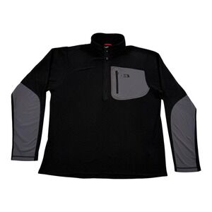 The North Face Sweatshirt Mens Medium Black Gray Fleece Quarter Zip Pullover